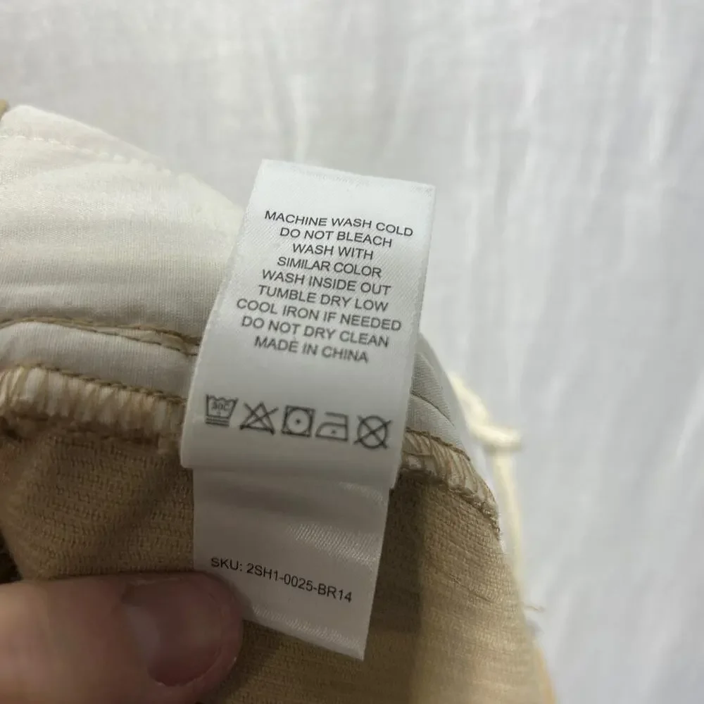 Birdwell Beach Britches Corduroy Shorts XXL Tan NEW Lace Up Drawstring Pockets